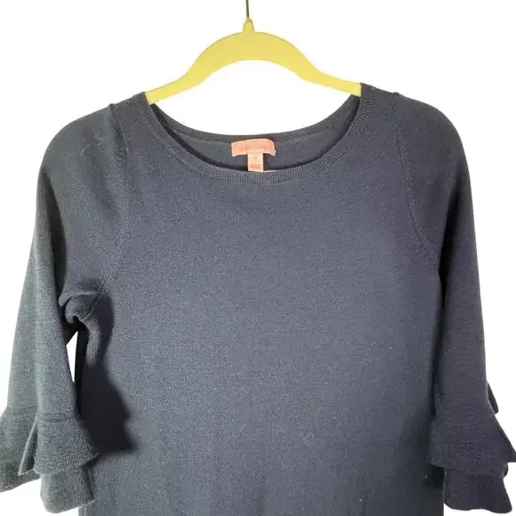 Lilly Pulitzer Helena Navy Blue Merino Wool Sweater Dress M - Picture 3 of 6